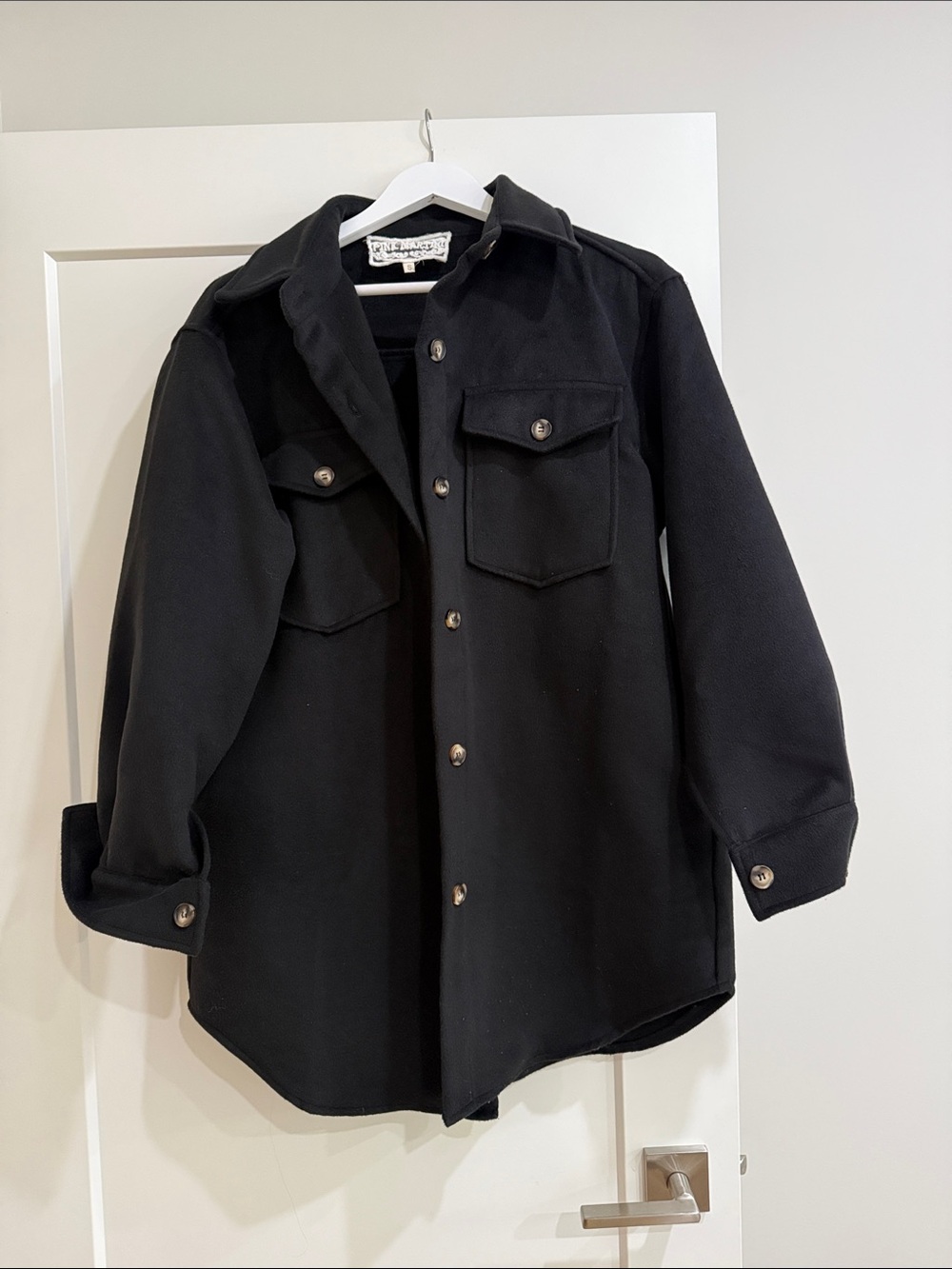 Pink Martini Black Button-Front Shacket
